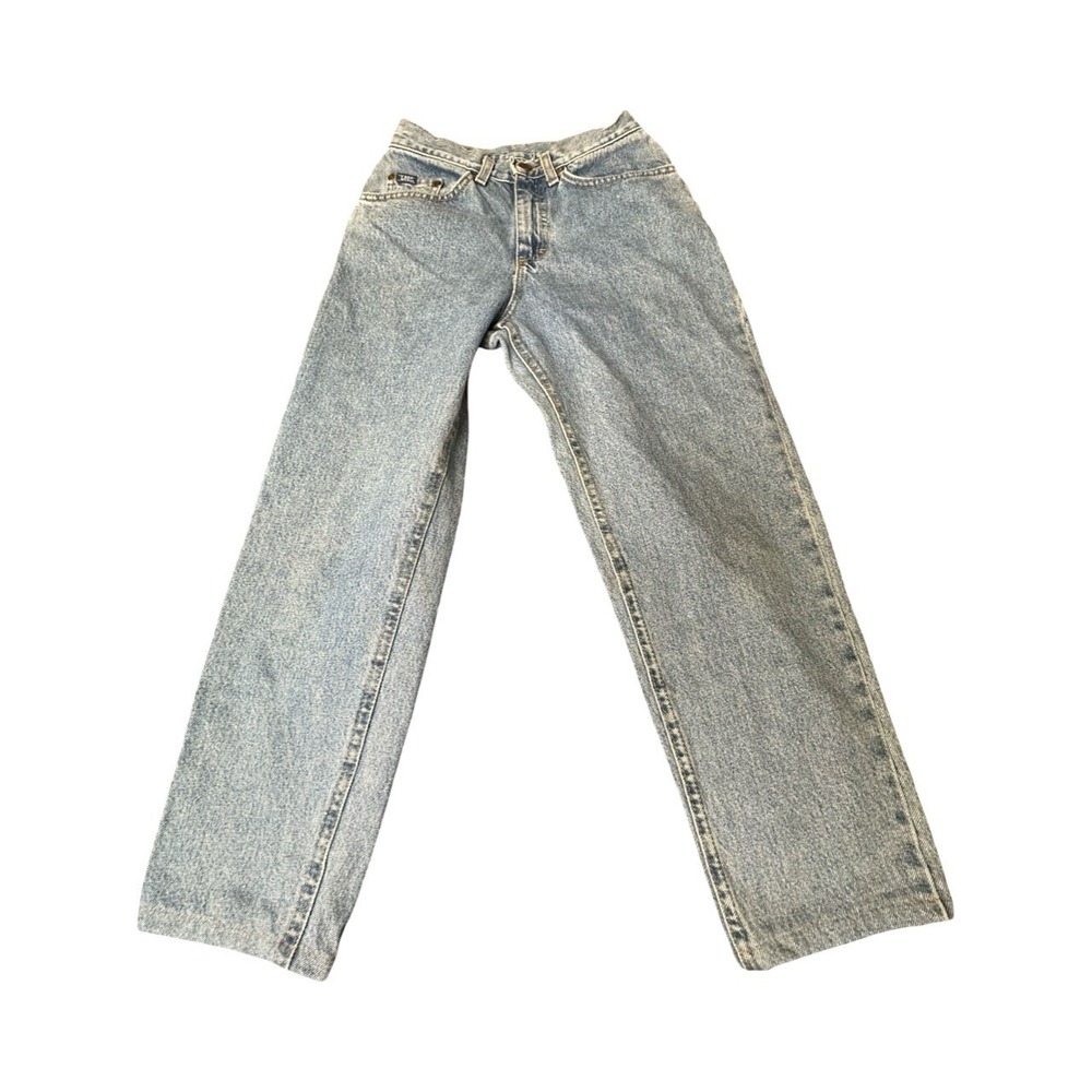 Lee Jeans Womens 24X24 Blue Light Wash High Rise Straight Leg Vintage‎ Denim